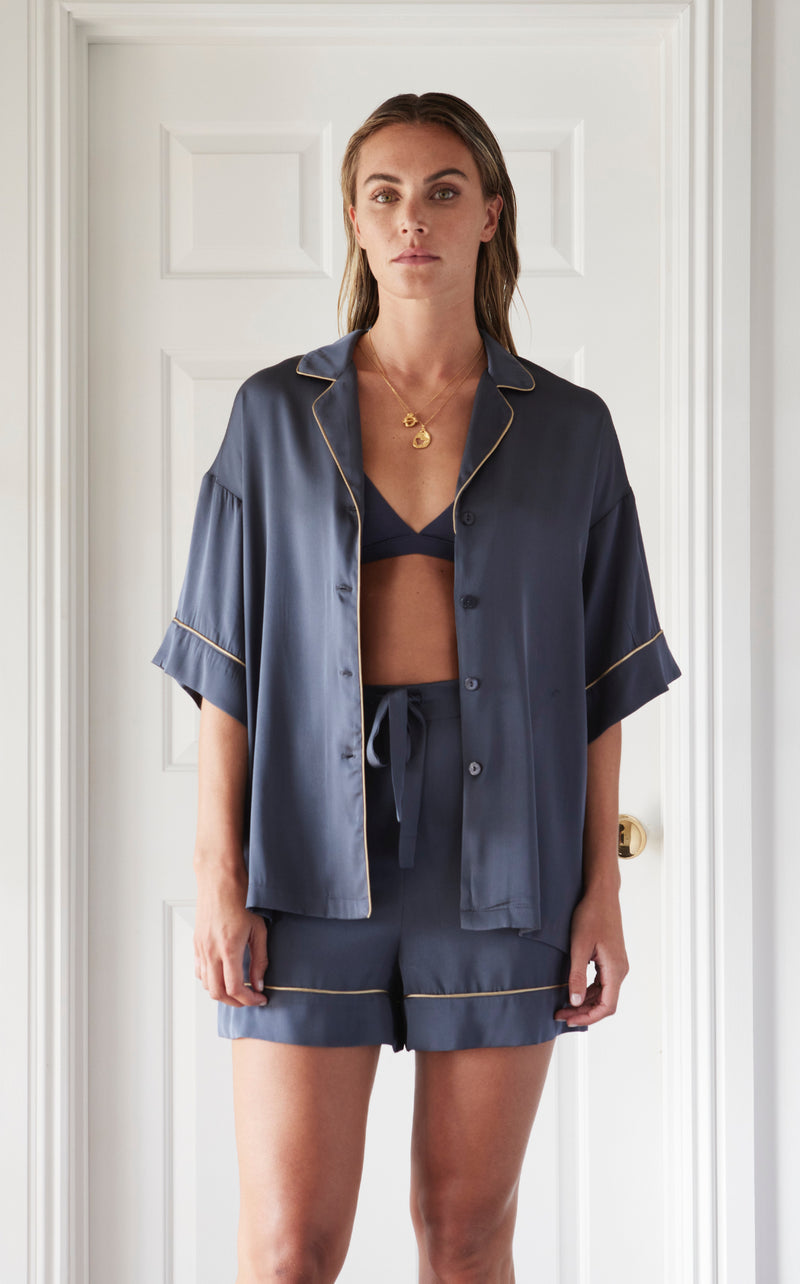 Isla Cassis Silk Pyjama Set